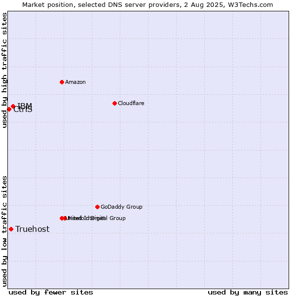 Market position of IBM vs. Truehost vs. CtrlS