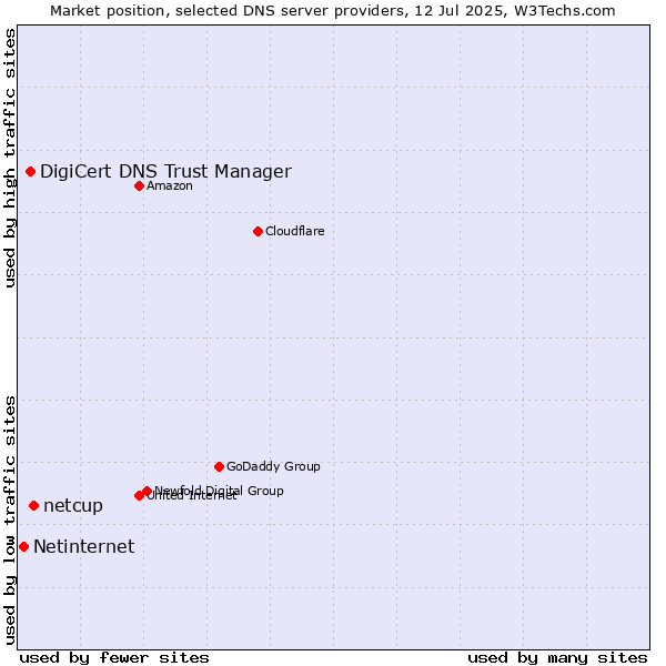 Market position of netcup vs. DigiCert DNS Trust Manager vs. Netinternet