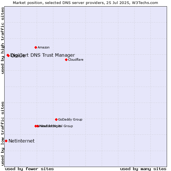 Market position of Oracle vs. DigiCert DNS Trust Manager vs. Netinternet