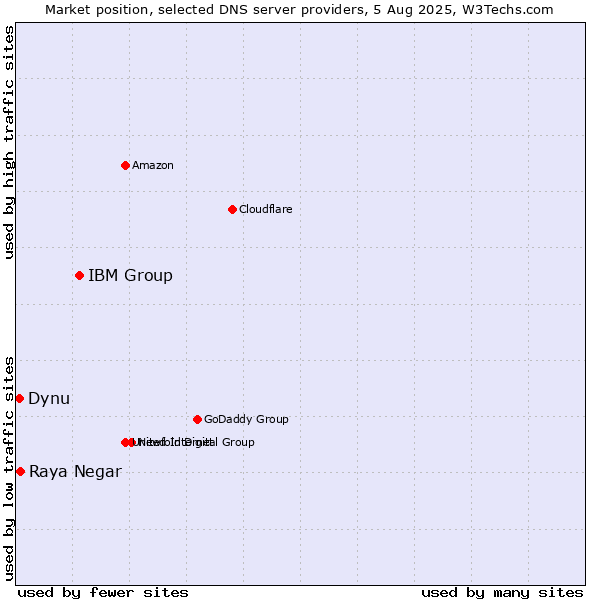 Market position of IBM Group vs. Raya Negar vs. Dynu