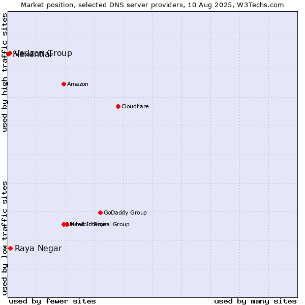 Market position of Raya Negar vs. Verizon Group vs. Flexential