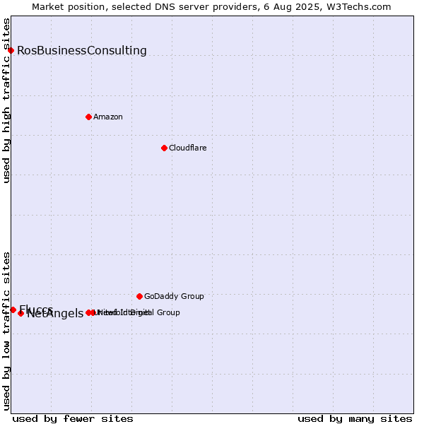 Market position of NetAngels vs. Fluccs vs. RosBusinessConsulting