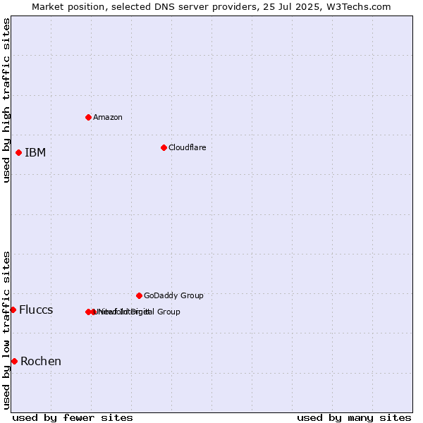 Market position of IBM vs. Rochen vs. Fluccs