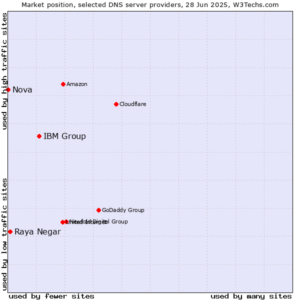 Market position of IBM Group vs. Raya Negar vs. Nova