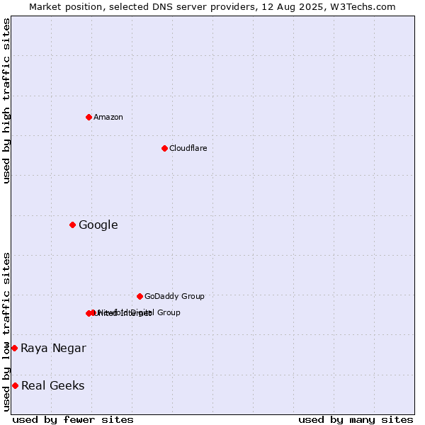 Market position of Google vs. Real Geeks vs. Raya Negar