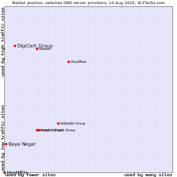 Market position of DigiCert Group vs. Raya Negar vs. HostMDs