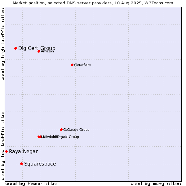 Market position of Squarespace vs. DigiCert Group vs. Raya Negar