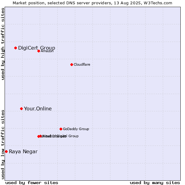 Market position of Your.Online vs. DigiCert Group vs. Raya Negar