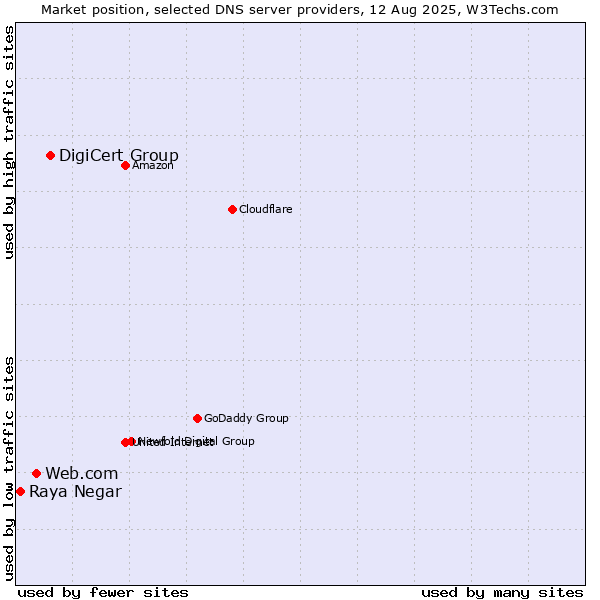 Market position of DigiCert Group vs. Web.com vs. Raya Negar
