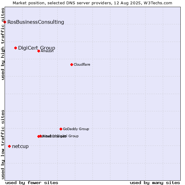 Market position of DigiCert Group vs. netcup vs. RosBusinessConsulting