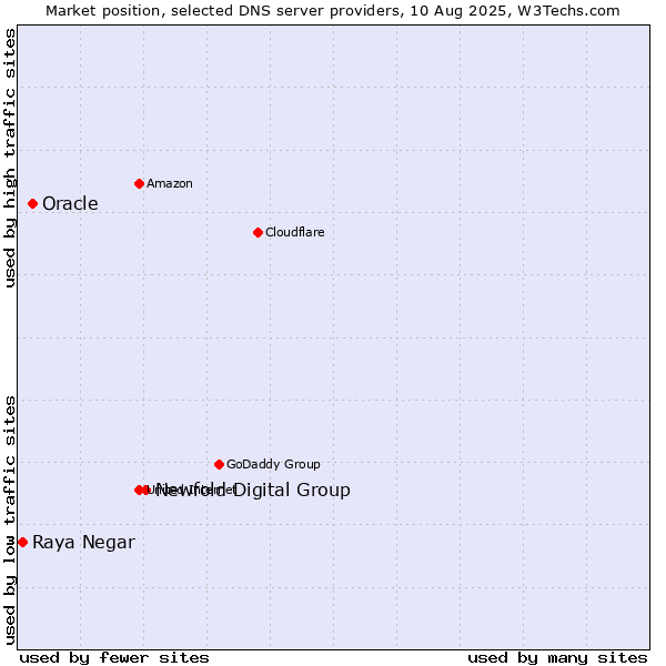 Market position of Newfold Digital Group vs. Oracle vs. Raya Negar