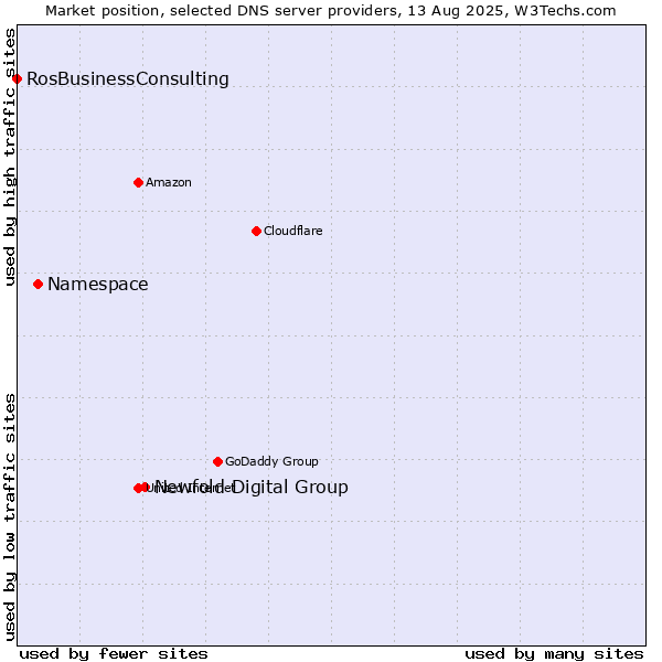 Market position of Newfold Digital Group vs. Namespace vs. RosBusinessConsulting