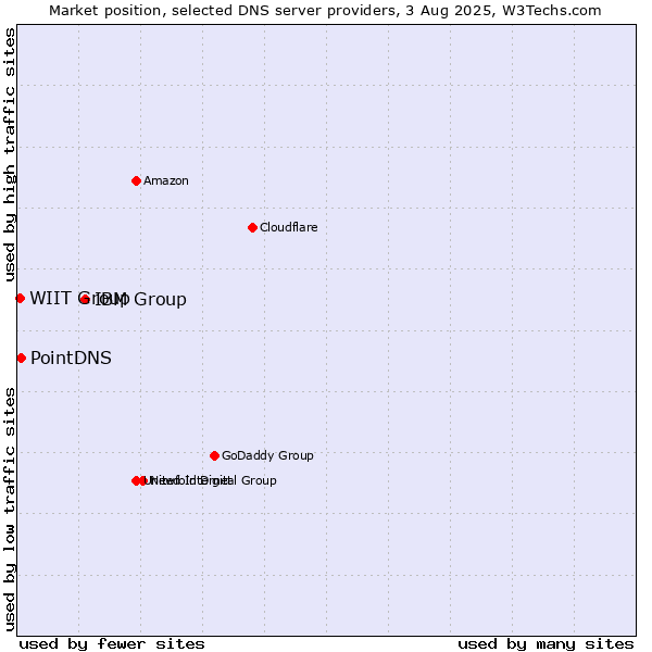 Market position of IBM Group vs. PointDNS vs. WIIT Group
