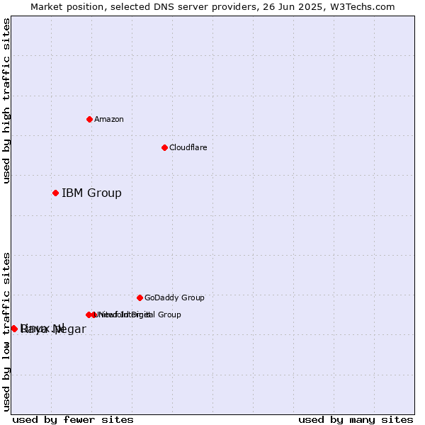 Market position of IBM Group vs. Raya Negar vs. Linux.pl