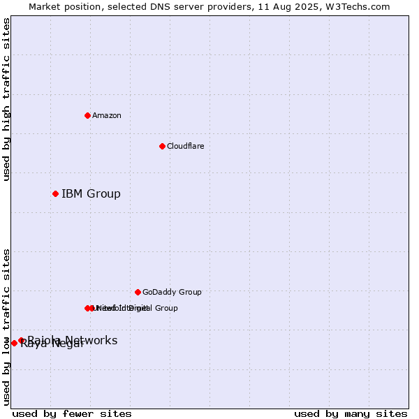 Market position of IBM Group vs. Raiola Networks vs. Raya Negar