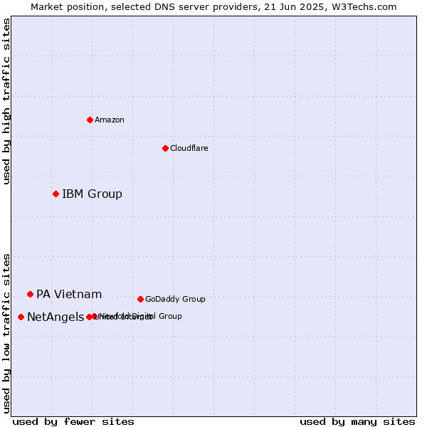 Market position of IBM Group vs. PA Vietnam vs. NetAngels