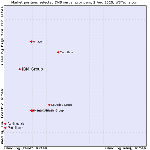 Market position of IBM Group vs. Panthur vs. Netmark