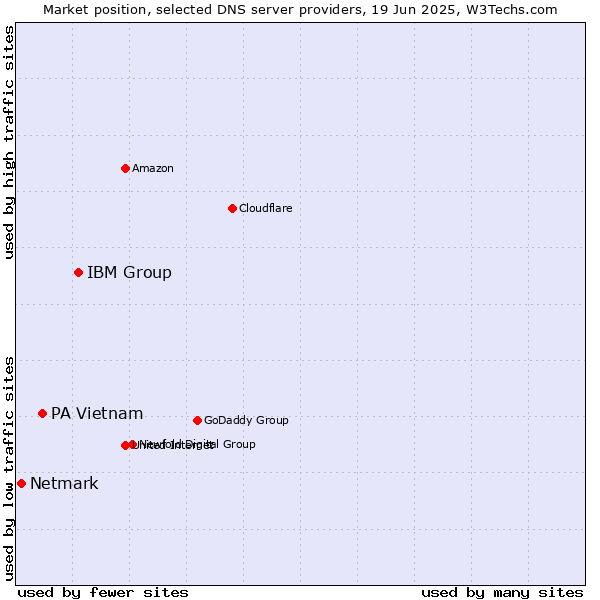 Market position of IBM Group vs. PA Vietnam vs. Netmark