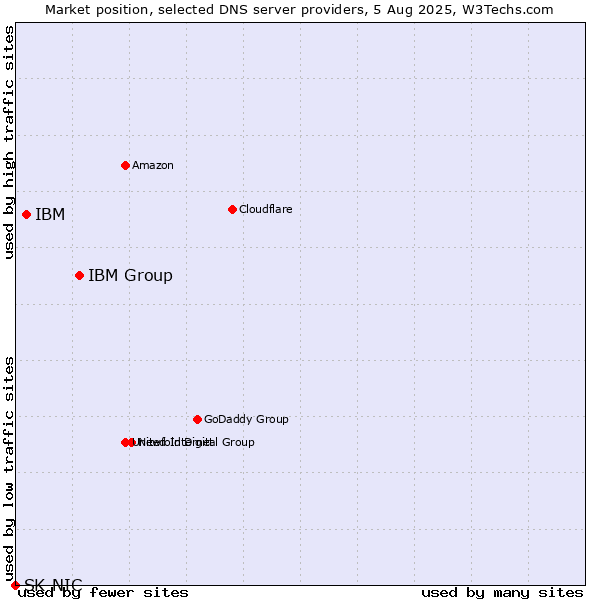 Market position of IBM Group vs. IBM vs. SK-NIC