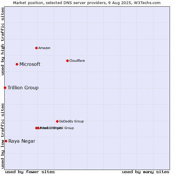 Market position of Microsoft vs. Raya Negar vs. Trillion Group