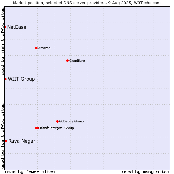Market position of Raya Negar vs. WIIT Group vs. NetEase