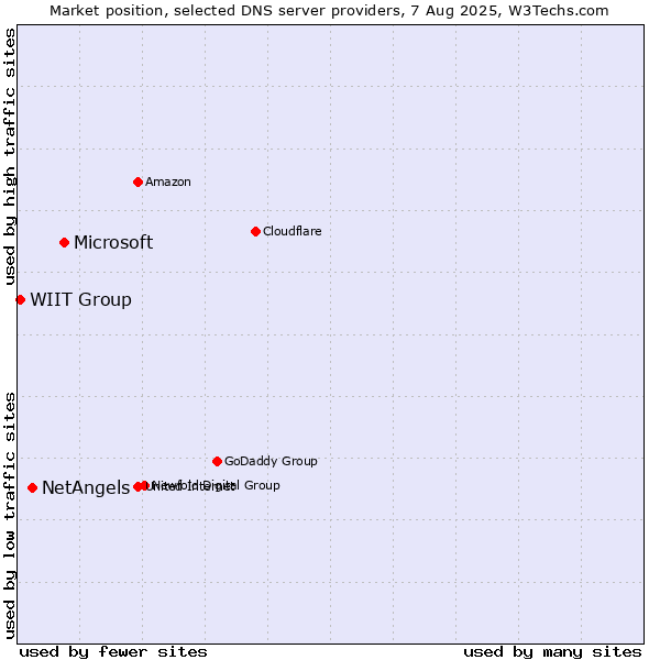 Market position of Microsoft vs. NetAngels vs. WIIT Group