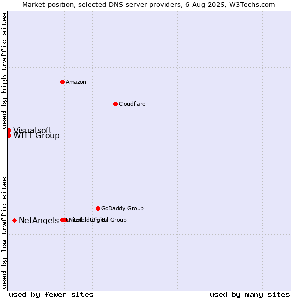 Market position of NetAngels vs. WIIT Group vs. Visualsoft