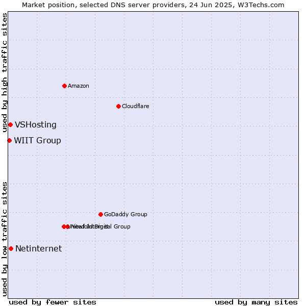 Market position of Netinternet vs. VSHosting vs. WIIT Group