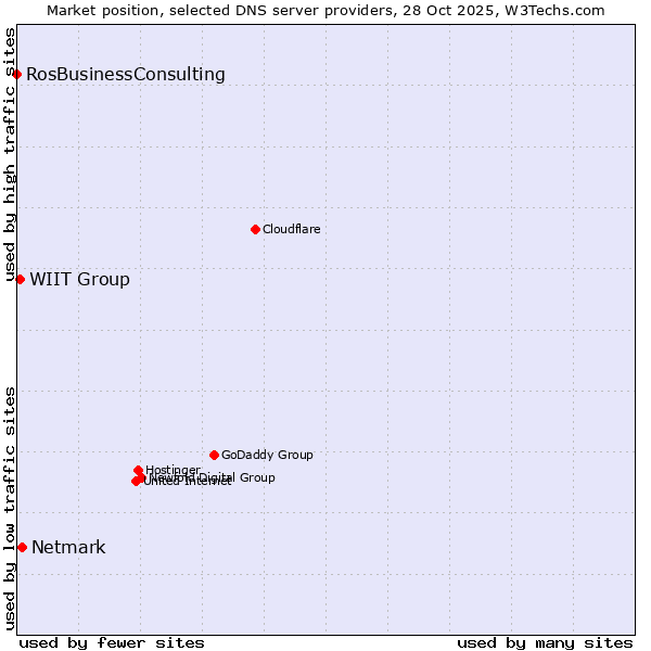 Market position of Netmark vs. WIIT Group vs. RosBusinessConsulting