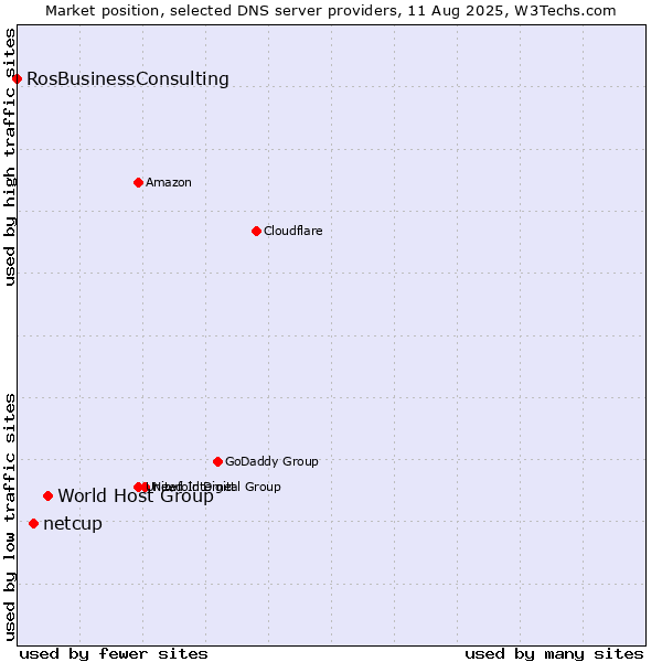 Market position of World Host Group vs. netcup vs. RosBusinessConsulting