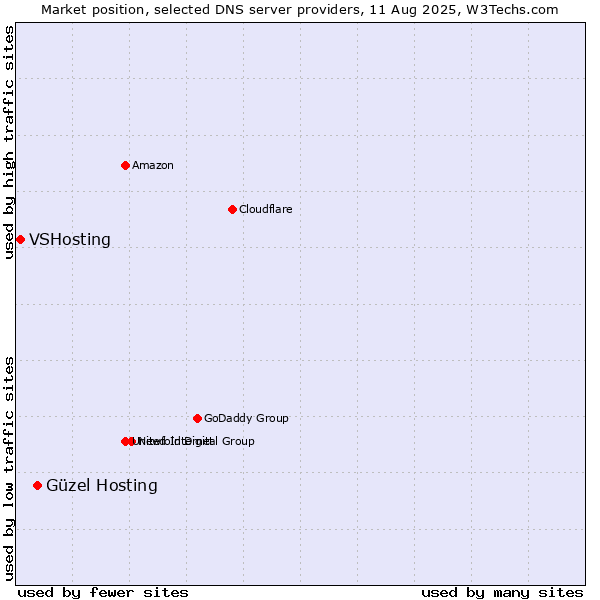Market position of Güzel Hosting vs. VSHosting