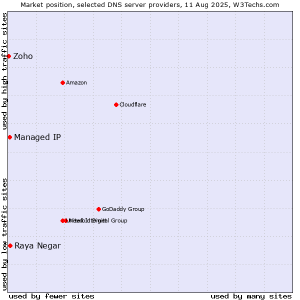 Market position of Raya Negar vs. Managed IP vs. Zoho