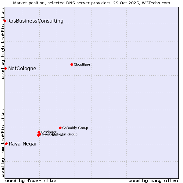 Market position of Raya Negar vs. NetCologne vs. RosBusinessConsulting