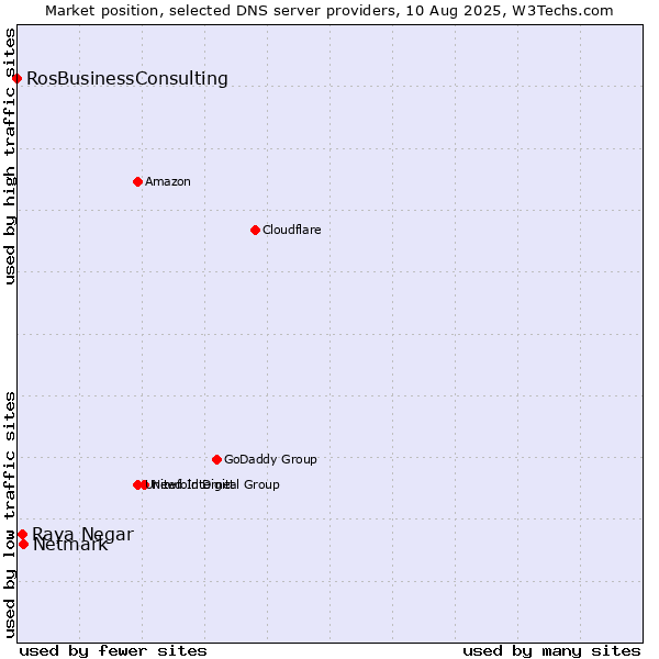 Market position of Netmark vs. Raya Negar vs. RosBusinessConsulting
