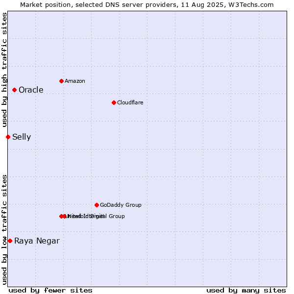 Market position of Oracle vs. Raya Negar vs. Selly