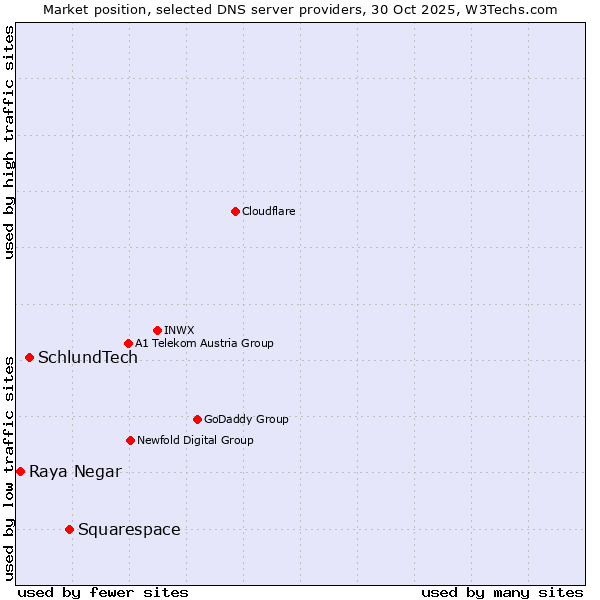 Market position of Squarespace vs. SchlundTech vs. Raya Negar