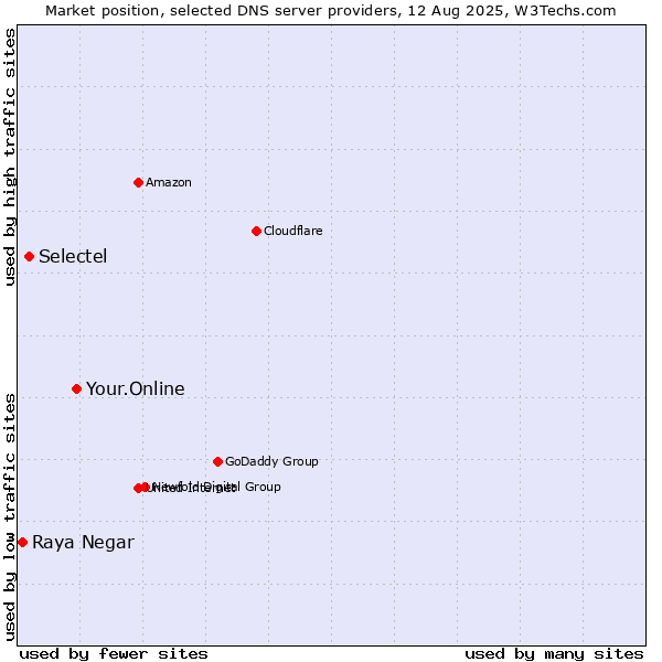 Market position of Your.Online vs. Selectel vs. Raya Negar