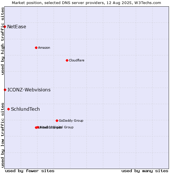 Market position of SchlundTech vs. ICONZ-Webvisions vs. NetEase