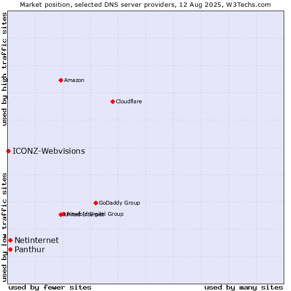 Market position of Panthur vs. Netinternet vs. ICONZ-Webvisions