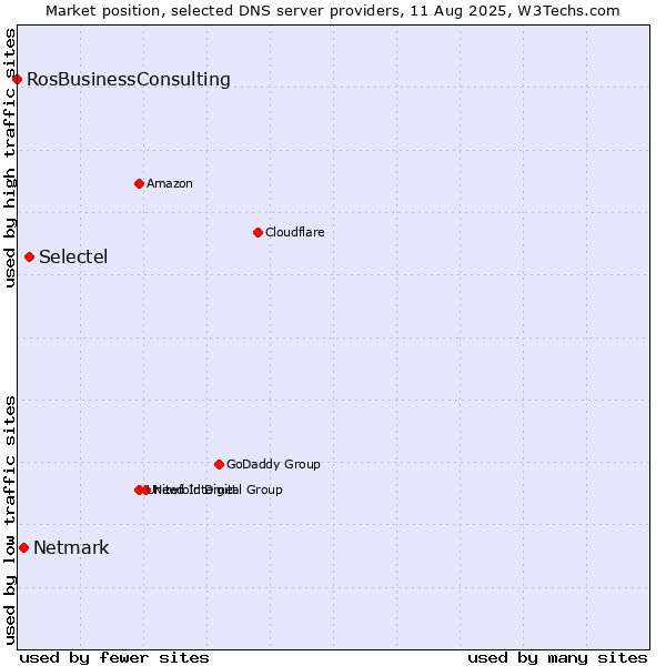 Market position of Selectel vs. Netmark vs. RosBusinessConsulting