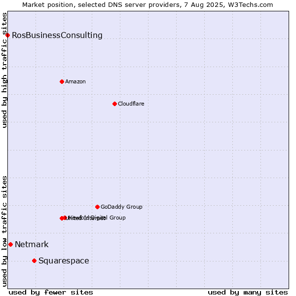 Market position of Squarespace vs. Netmark vs. RosBusinessConsulting