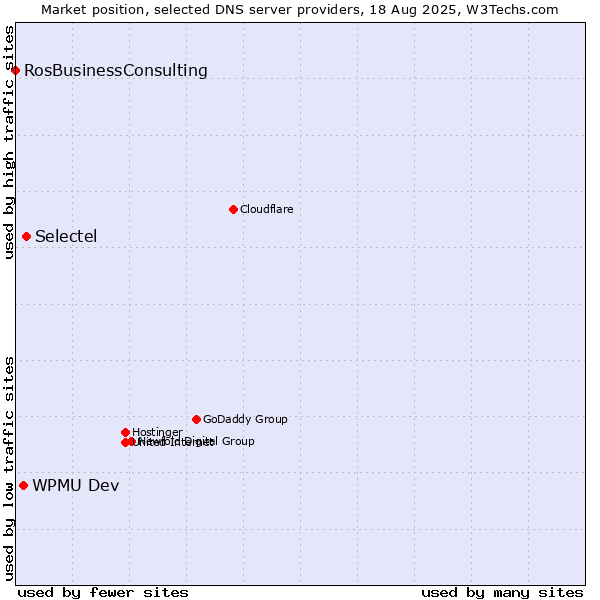 Market position of Selectel vs. WPMU Dev vs. RosBusinessConsulting
