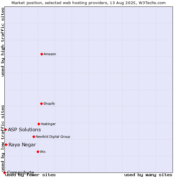 Market position of Raya Negar vs. ASP Solutions vs. Compubyte