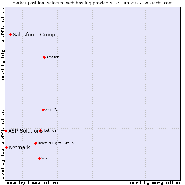 Market position of Salesforce Group vs. Netmark vs. ASP Solutions