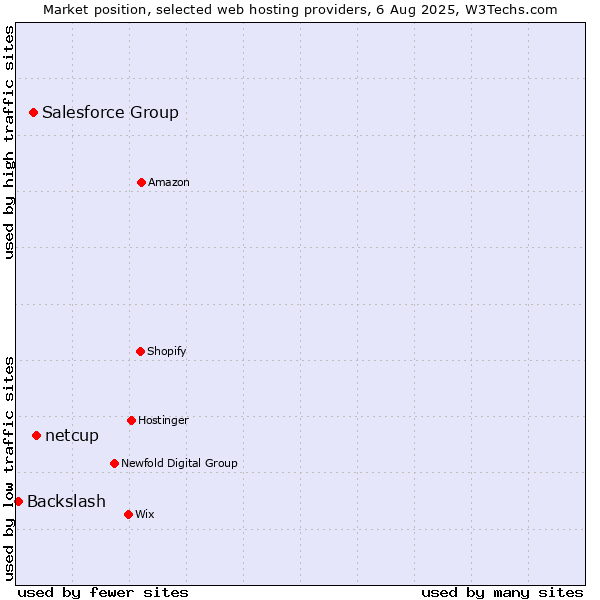 Market position of netcup vs. Salesforce Group vs. Backslash
