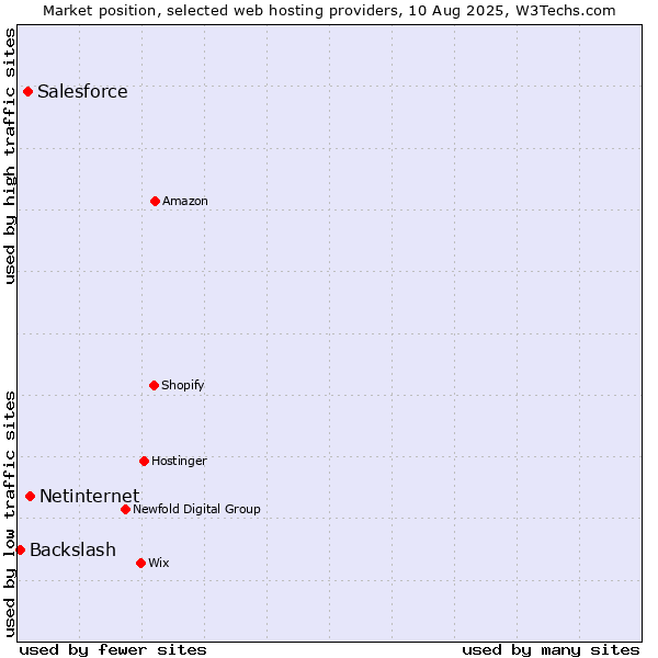 Market position of Netinternet vs. Salesforce vs. Backslash