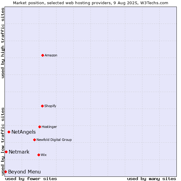 Market position of NetAngels vs. Beyond Menu vs. Netmark