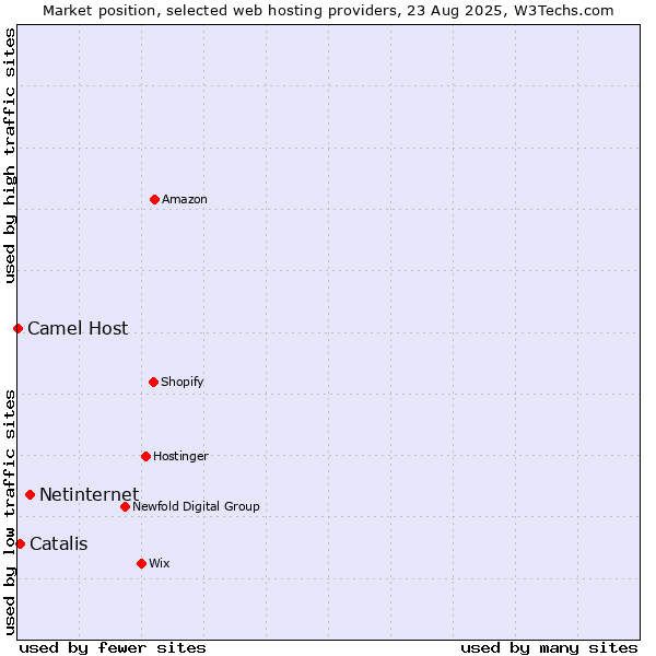 Market position of Netinternet vs. Catalis vs. Camel Host