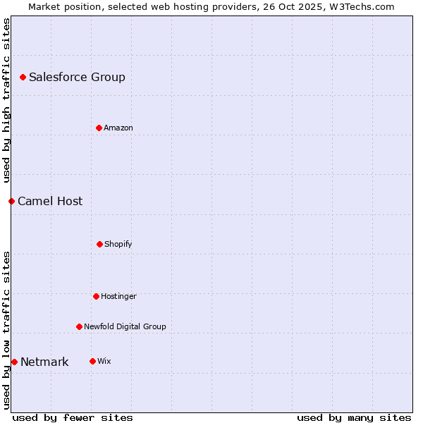 Market position of Salesforce Group vs. Netmark vs. Camel Host