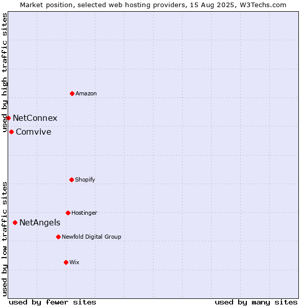 Market position of NetAngels vs. Comvive vs. NetConnex